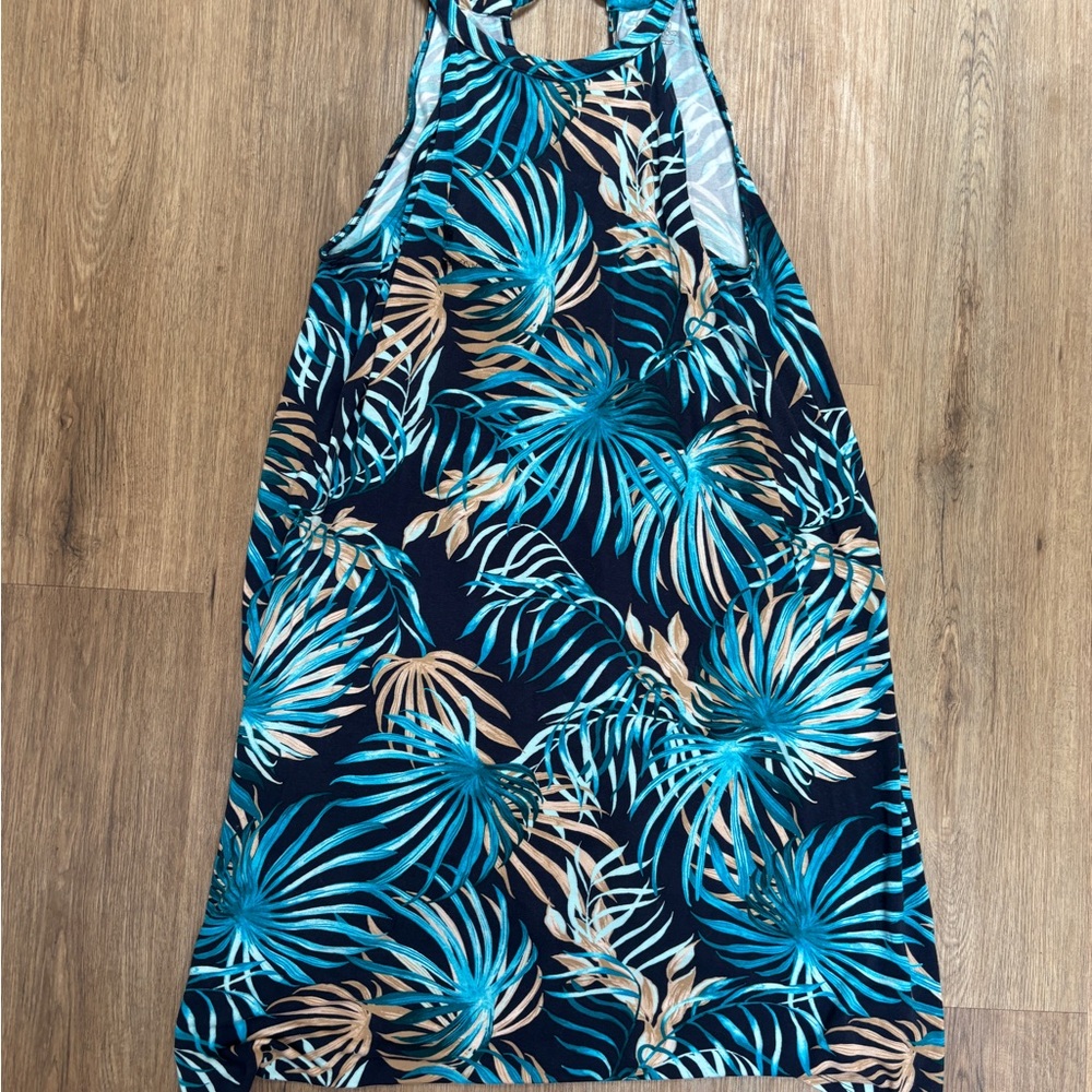 Tropical Print Sleeveless Dress